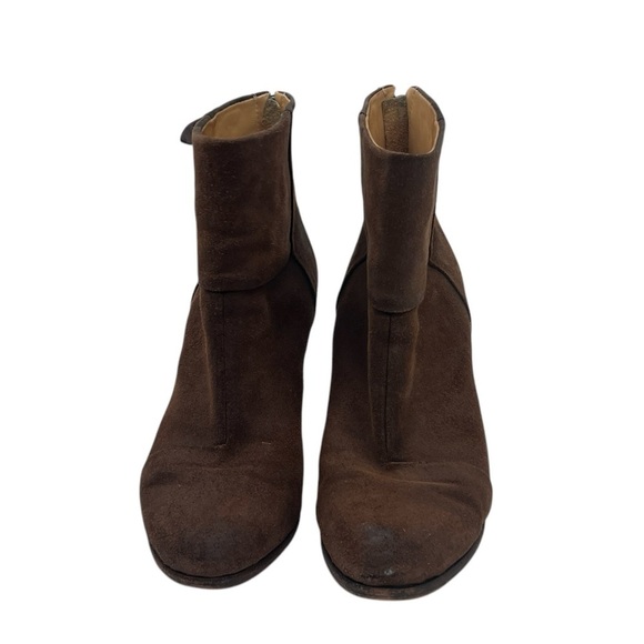 rag & bone Brown Leather Block Heel Ankle Booties Size 37 - Picture 3 of 10
